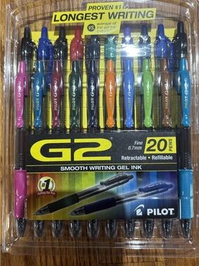 NWT Pilot Gel Rollerball Pen G2 Assorted Premium Quick Drying, Pack of 20!!